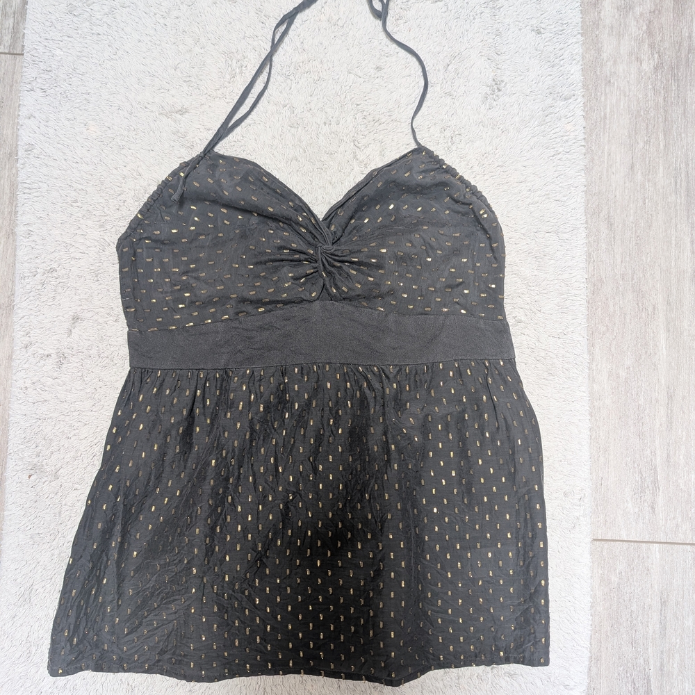 French Connection Black Camisole with Gold Accents